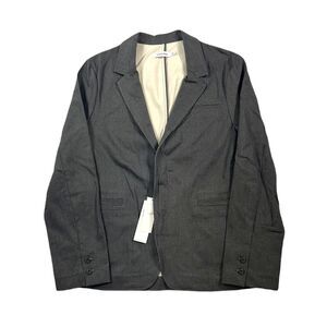 Calvin Klein Denim Sport Coat Mens Large Charcoal Jean Jacket Western Cowboy NEW